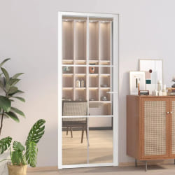 vidaXL Porte intérieure 83x201,5 cm Blanc Verre ESG et aluminium