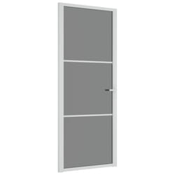 vidaXL Porte intérieure 83x201,5 cm Blanc Verre ESG et aluminium