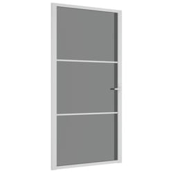 vidaXL Porte intérieure 102,5x201,5 cm Blanc Verre ESG et aluminium