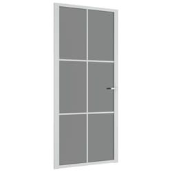 vidaXL Porte intérieure 93x201,5 cm Blanc Verre ESG et aluminium