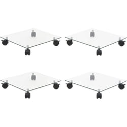 Vidaxl - Supports roulants à plantes 4 pcs 35x35 cm Carré Verre trempé