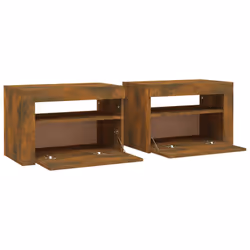VidaXL 3144972 Table de nuit et table de chevet Chêne - Vue supplémentaire 4