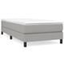 vidaXL Sommier à lattes de lit et matelas Gris clair 90x190 cm Tissu 3144037