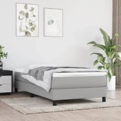 VidaXL Sommier à Lattes avec Matelas - Gris clair 90x200 cm