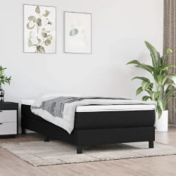 vidaXL Sommier à lattes avec matelas - Noir 90x200 cm