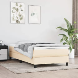 vidaXL Sommier avec matelas - 90 x 200 cm - Crème