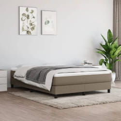VIDAXL Sommier à lattes avec matelas - Taupe 140x200 cm Tissu