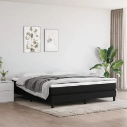 VIDAXL Sommier à lattes avec matelas - 180x200 cm - Noir