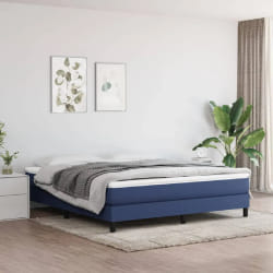 vidaXL Sommier à lattes de lit avec matelas - Bleu - 180 x 200 cm