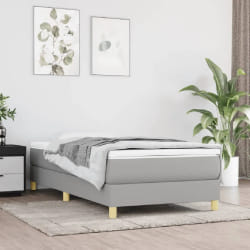 VIDAXL Sommier à lattes avec matelas - Gris clair 90x200 cm