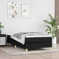 vidaXL Lit avec Sommier - Noir 100x200 cm
