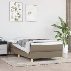 vidaXL Lit avec Sommier et Matelas - Taupe 100x200cm