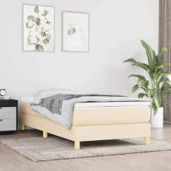 vidaXL Sommier à lattes avec matelas - Crème 100x200 cm