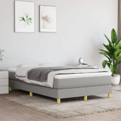vidaXL Sommier à lattes et matelas - Gris clair 120x200 cm