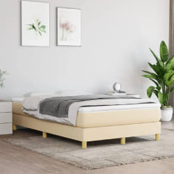 vidaXL Sommier à lattes avec matelas 120x200 - Crème