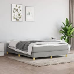 vidaXL Sommier à lattes avec matelas gris clair 140x190 cm