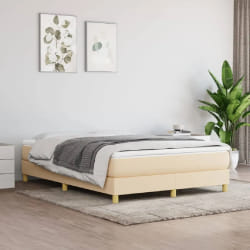 VidaXL - Sommier avec matelas 140x190 cm - Crème