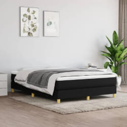 vidaXL Sommier à lattes avec matelas - Noir 140x200 cm