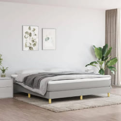 vidaXL Sommier à lattes avec matelas - Gris clair 160x200 cm