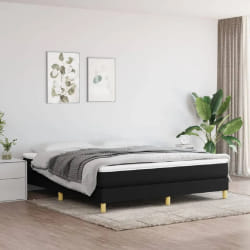 VIDAXL Sommier à lattes avec matelas - Noir 160x200 cm