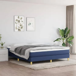 vidaXL Sommier et Matelas 160x200 cm - Tissu Bleu