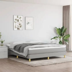 vidaXL Sommier à lattes avec matelas - Gris clair