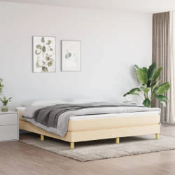 vidaXL Sommier 180x200 cm - Crème Tissu