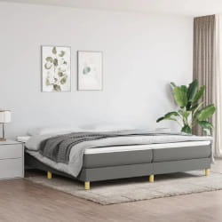 vidaXL Sommier à lattes de lit avec matelas - Gris foncé 200x200 cm