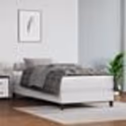 3144238 vidaXL Lit à sommier tapissier avec matelas Blanc 90x200 cm Similicuir