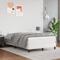 Vidaxl - Lit à sommier tapissier avec matelas Blanc 120x200cm Similicuir