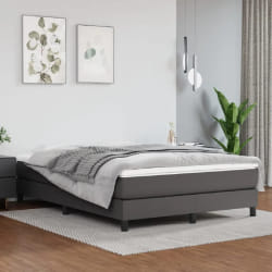 vidaXL Sommier à lattes de lit et matelas – Gris – 140x190 cm