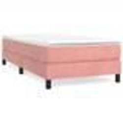 vidaXL Sommier à lattes de lit et matelas Rose 80x200 cm Velours - 80 x 200 cm