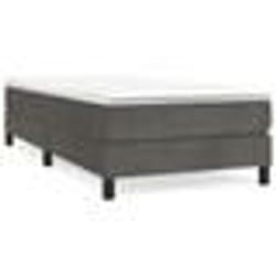 vidaXL Sommier à lattes de lit et matelas Gris foncé 90x190 cm Velours - 90 x 190 cm
