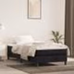 vidaXL Sommier à lattes de lit avec matelas Noir 90x200 cm Velours - 90 x 200 cm