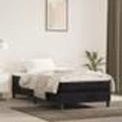 vidaXL Sommier à lattes de lit avec matelas Noir 90x200 cm Velours - 90 x 200 cm