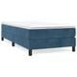 vidaXL Sommier à lattes de lit avec matelas Bleu foncé 90x200 cm - 90 x 200 cm