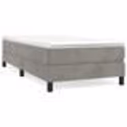 vidaXL Sommier à lattes de lit et matelas Gris clair 100x200cm Velours - 100 x 200 cm