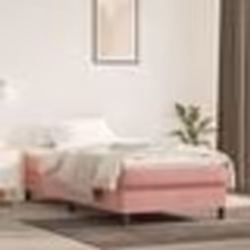 vidaXL Sommier à lattes de lit avec matelas Rose 100x200 cm Velours - 100 x 200 cm