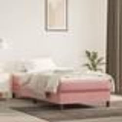 vidaXL Sommier à lattes de lit avec matelas Rose 100x200 cm Velours - 100 x 200 cm