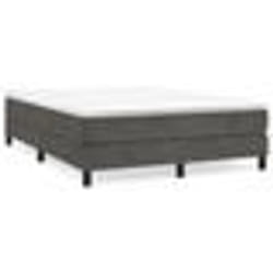 vidaXL Sommier à lattes de lit et matelas Gris foncé 140x190cm Velours - 140 x 190 cm