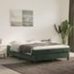 vidaXL Sommier à lattes de lit et matelas Vert foncé 140x190cm Velours - 140 x 190 cm