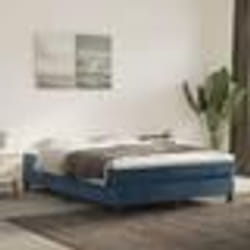 vidaXL Sommier à lattes de lit et matelas Bleu foncé 140x190cm Velours - 140 x 190 cm