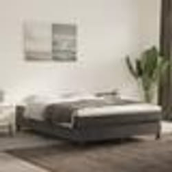 vidaXL Sommier à lattes de lit et matelas Gris foncé 140x200cm Velours - 140 x 200 cm