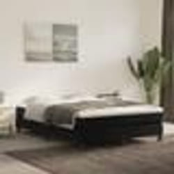 vidaXL Sommier à lattes de lit avec matelas Noir 140x200 cm Velours - 140 x 200 cm