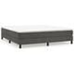vidaXL Sommier à lattes de lit et matelas Gris foncé 160x200cm Velours - 160 x 200 cm