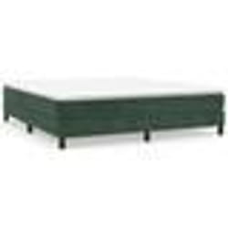 vidaXL Sommier à lattes de lit et matelas Vert foncé 160x200cm Velours - 160 x 200 cm