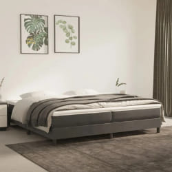 vidaXL Sommier à lattes de lit et matelas Gris foncé 200x200cm Velours - 200 x 200 cm