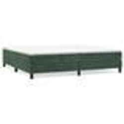 vidaXL Sommier à lattes de lit et matelas Vert foncé 200x200cm Velours - 200 x 200 cm