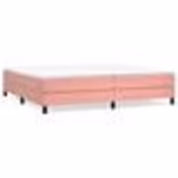 vidaXL Sommier à lattes de lit avec matelas Rose 200x200 cm Velours - 200 x 200 cm