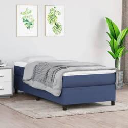 vidaXL Sommier à lattes avec matelas 100x200 cm - Bleu